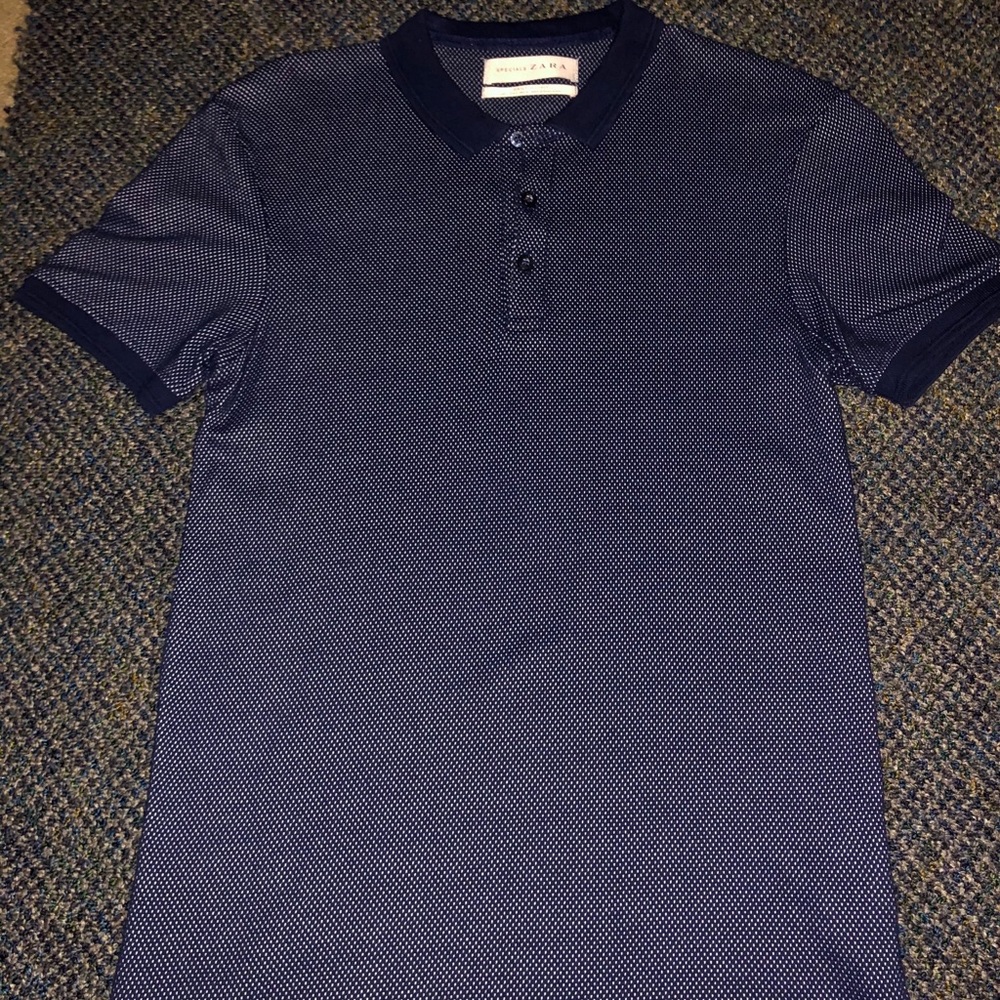 zara half button up collared shirt